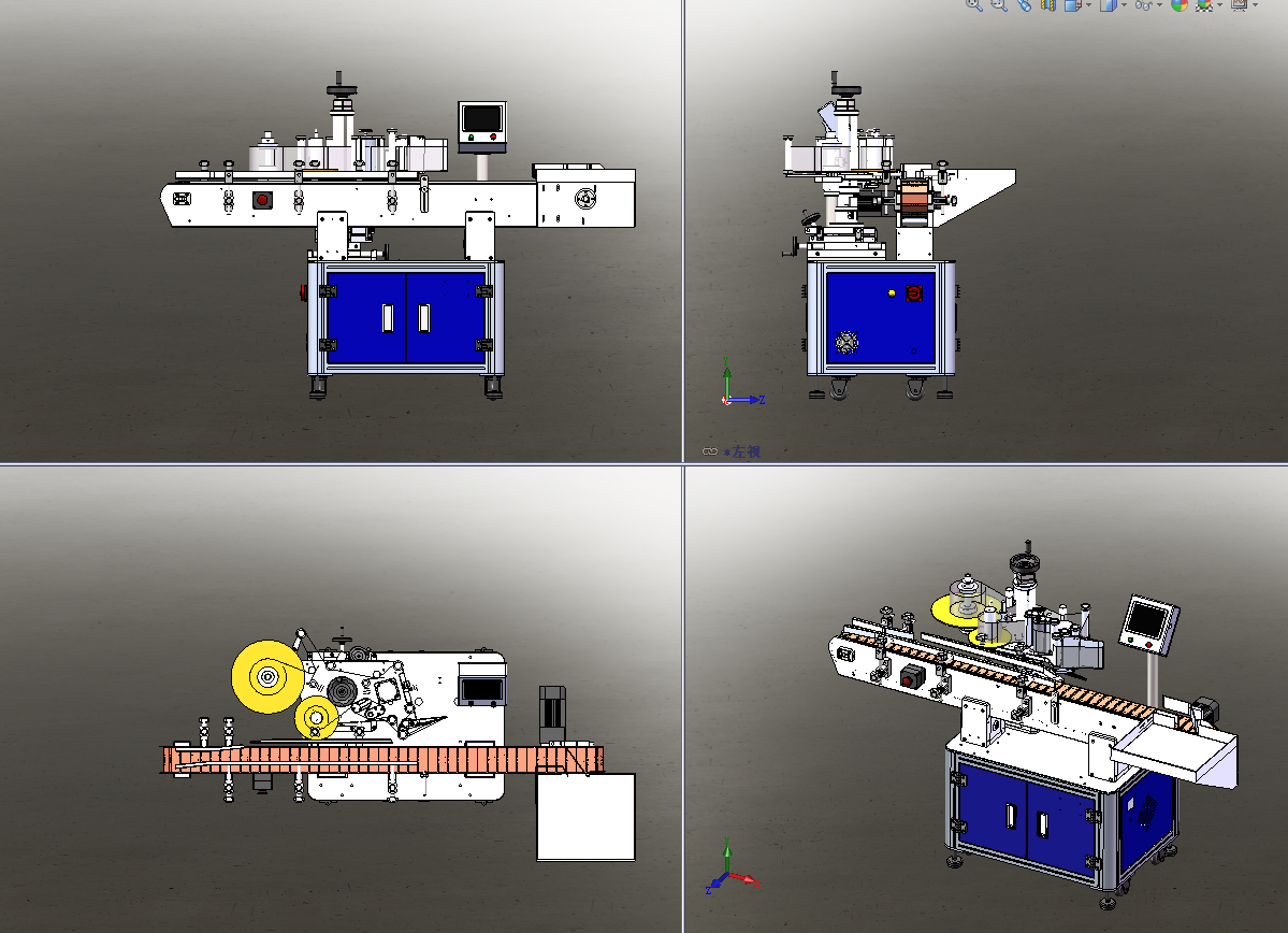 T21100全自动立式圆瓶侧贴标机